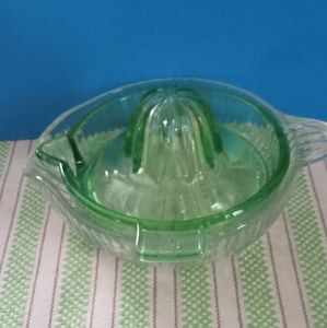 Vintage Green/1930 Uranium Depression glass and Vintage Circa 1950 Federal glass